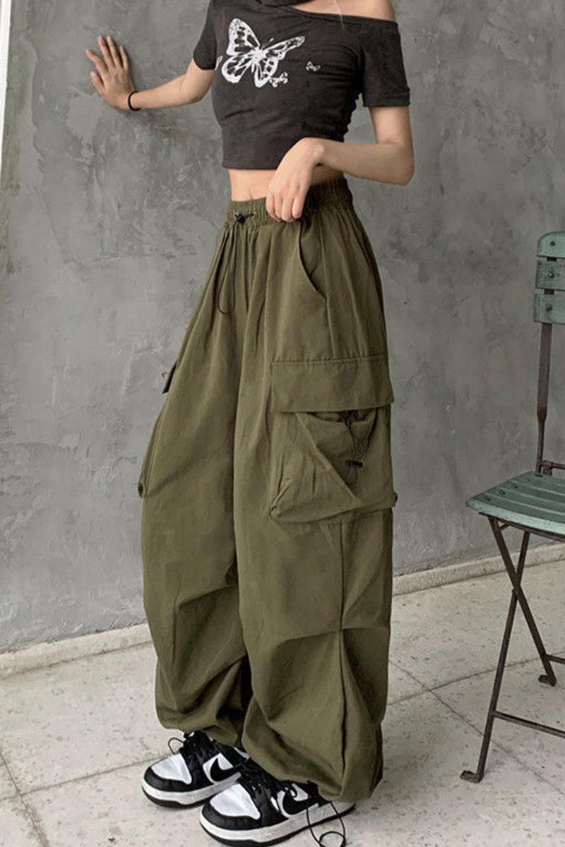 High-Waist Cargo Pants