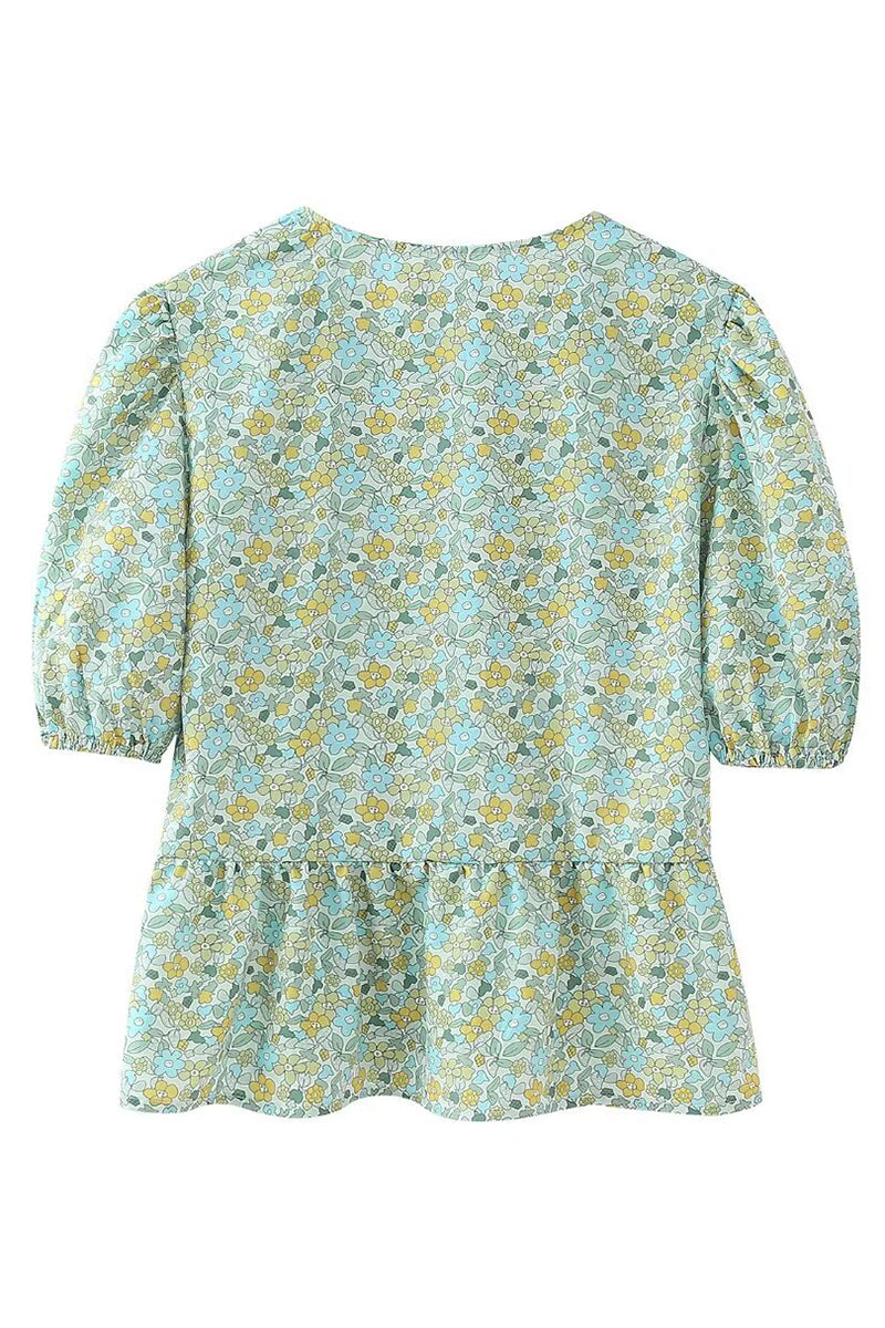 Bow Floral Peplum Top