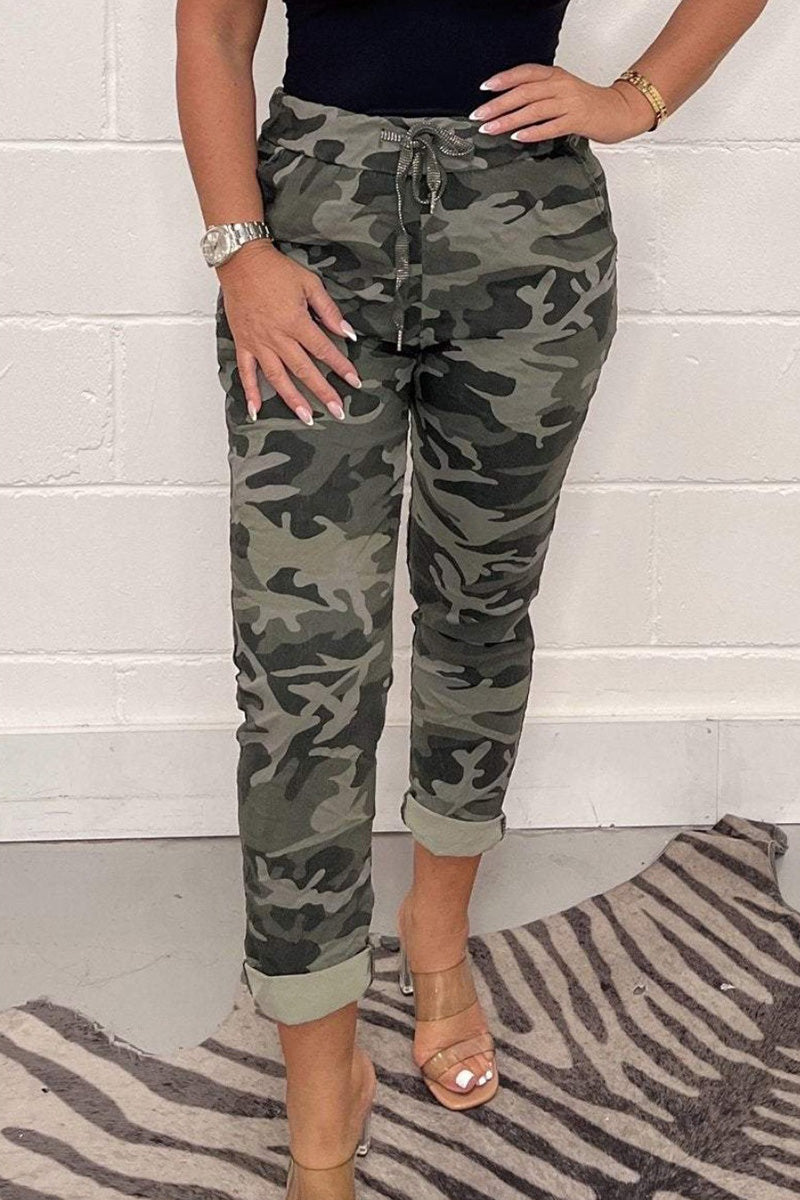 Camo Print Drawstring Joggers