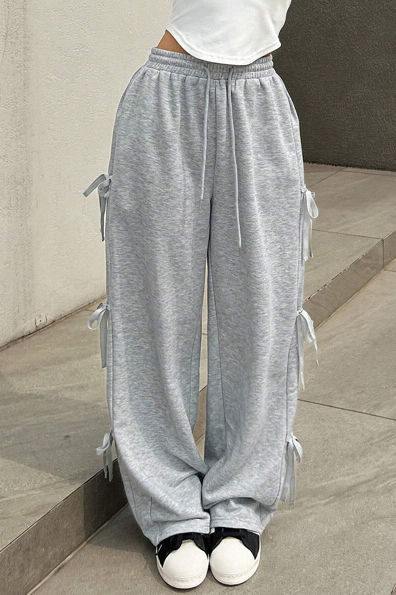 Bow-Detail Wide-Leg Pants