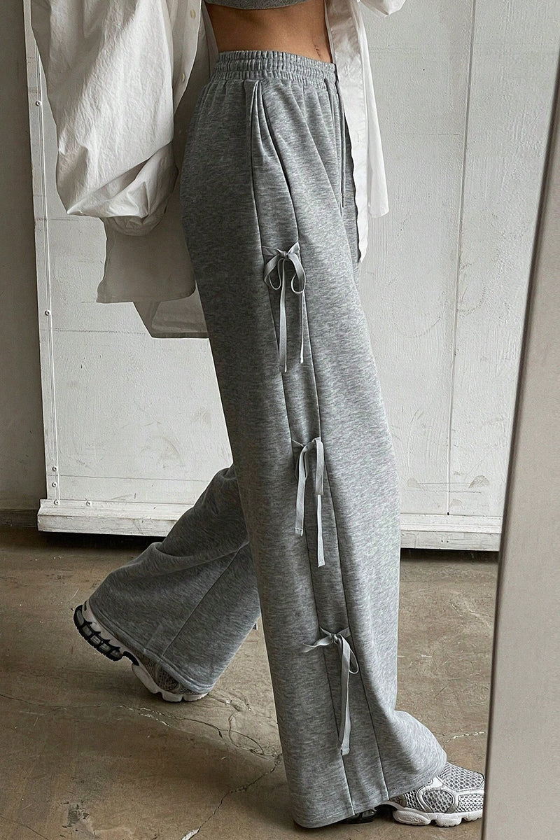 Bow-Detail Wide-Leg Pants