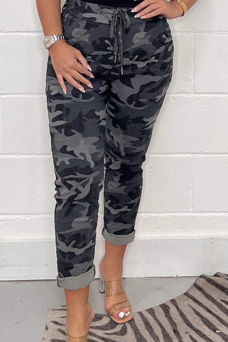 Camo Print Drawstring Joggers