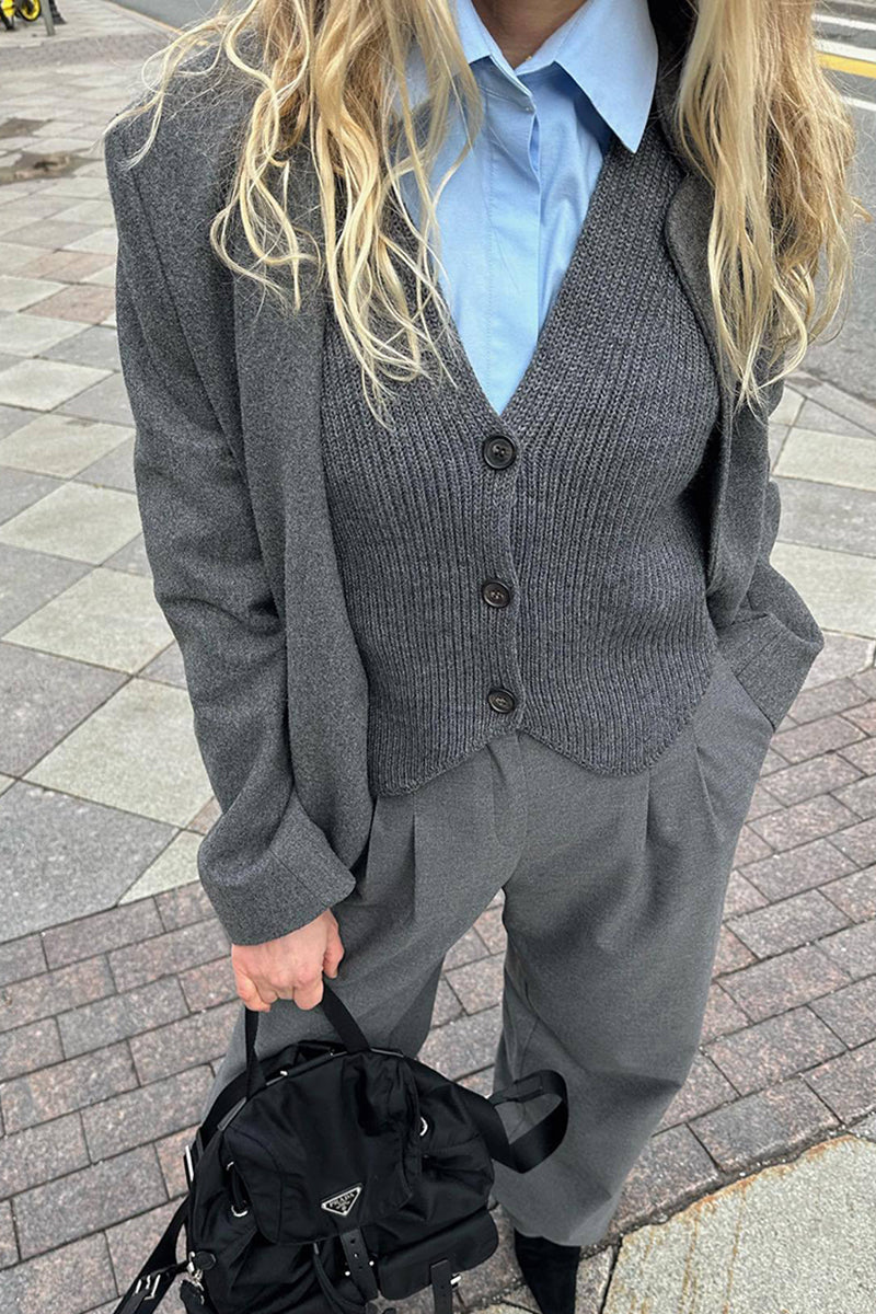 Buttoned Knit Vest