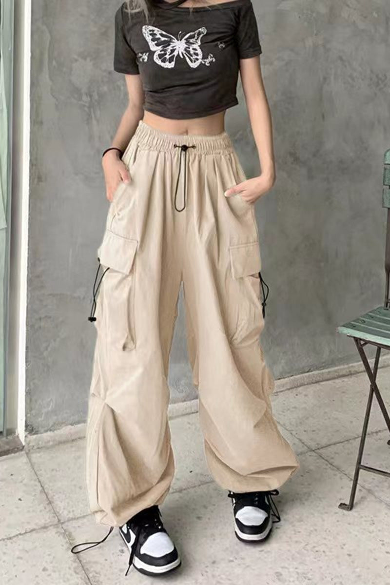 High-Waist Cargo Pants