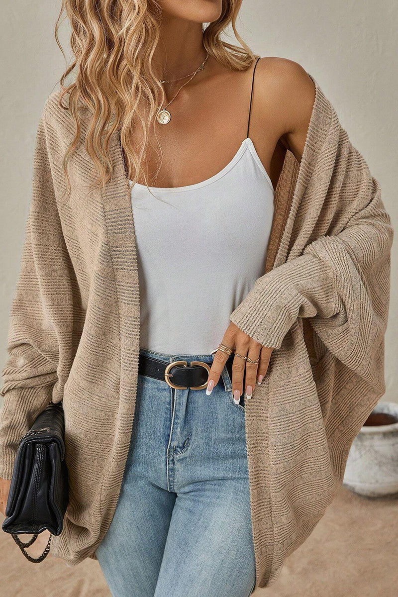 Batwing Sleeve Open-Front Cardigan
