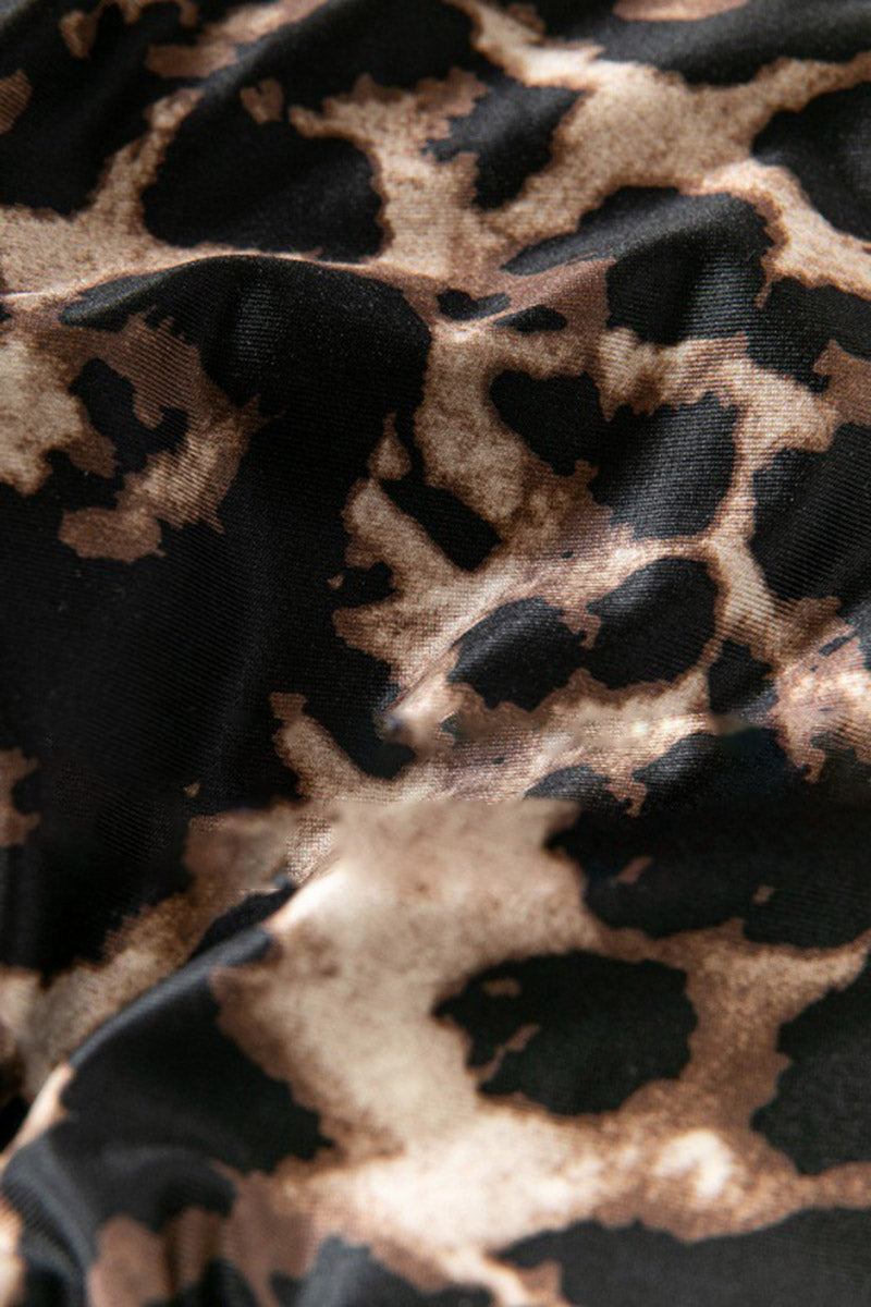 Lace Corset Leopard Print Mini Dress