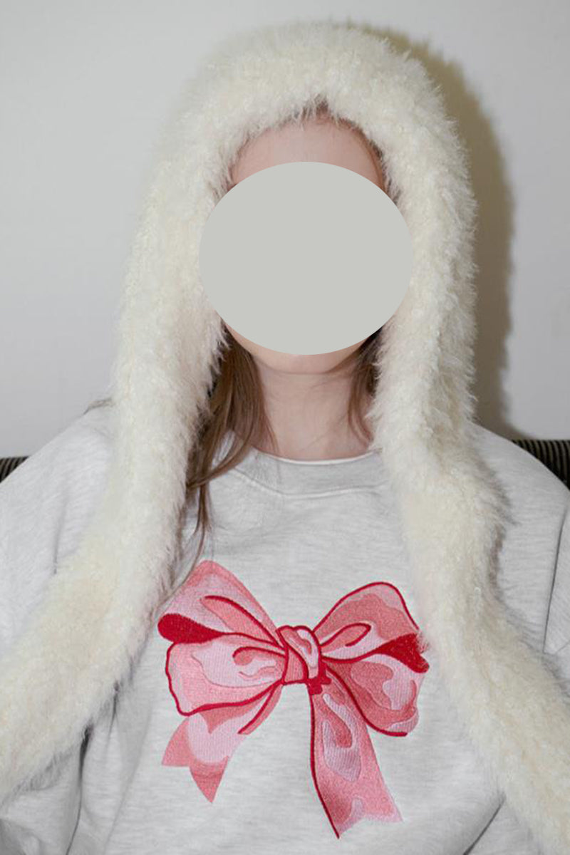 Bow Graphic Crew Neck Sweatshirt