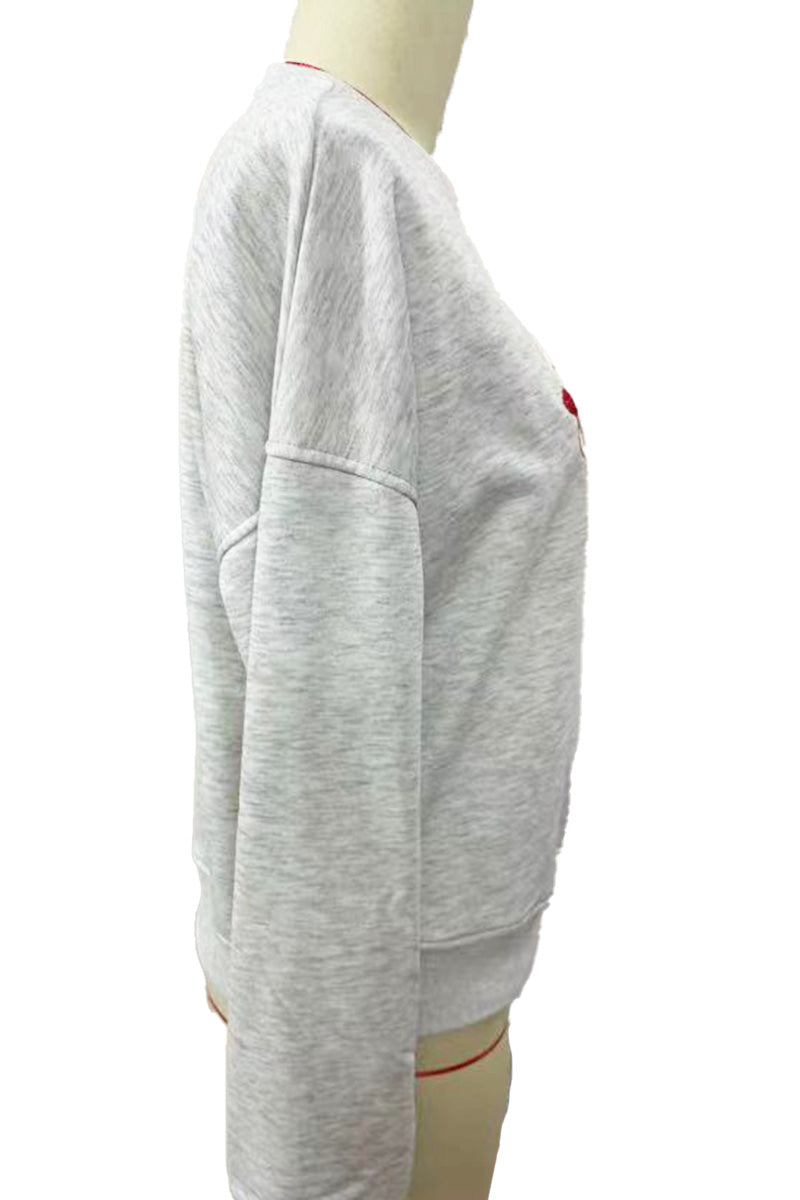 Bow Graphic Crew Neck Sweatshirt