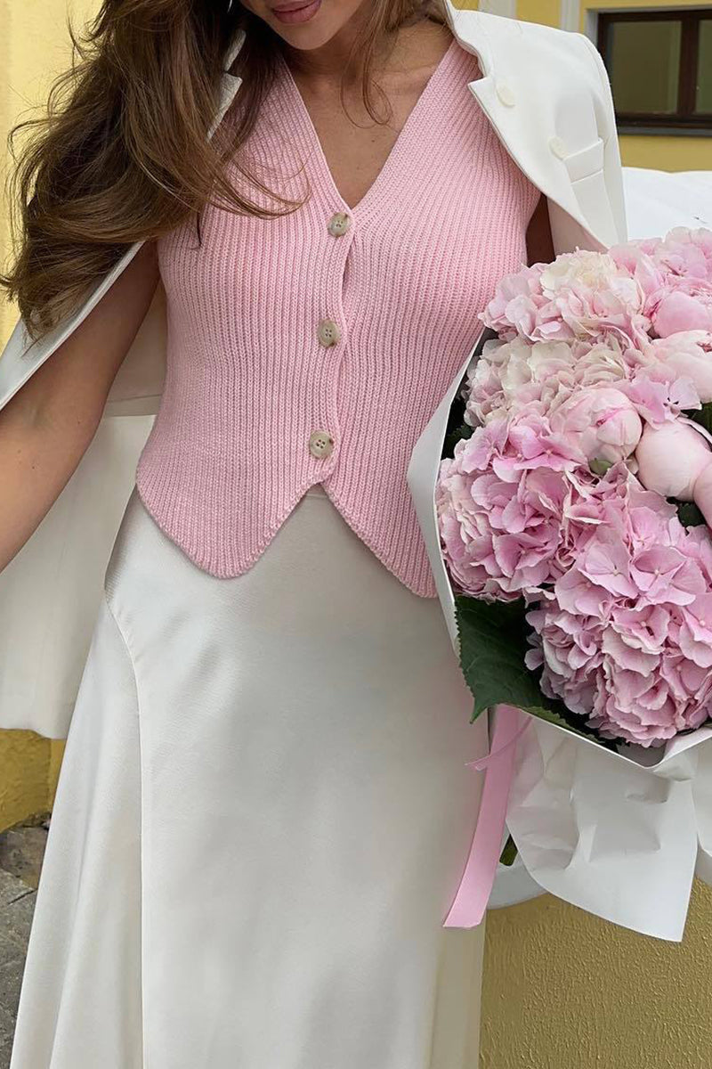 Buttoned Knit Vest