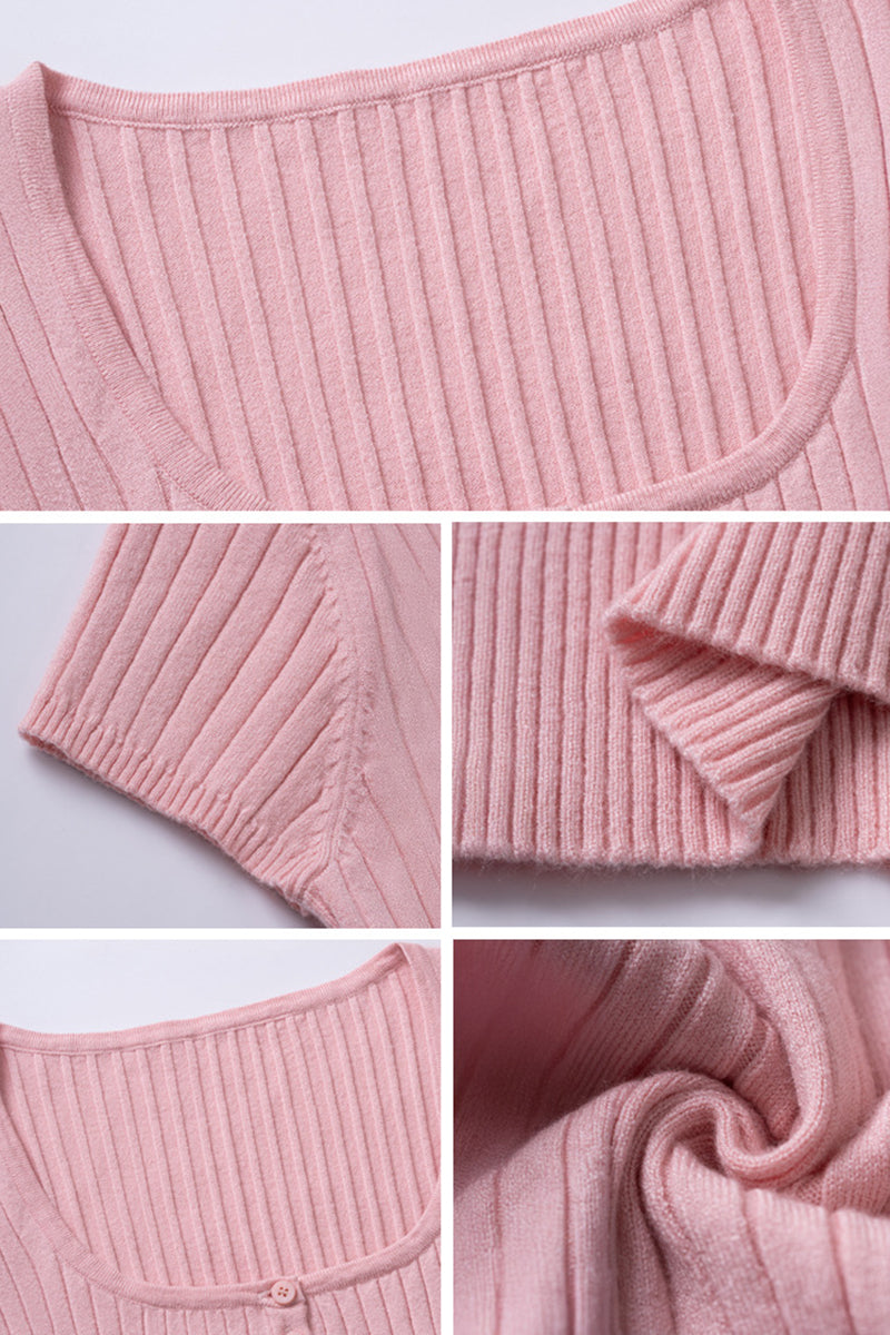 Buttoned Scoop Neck T-Shirt