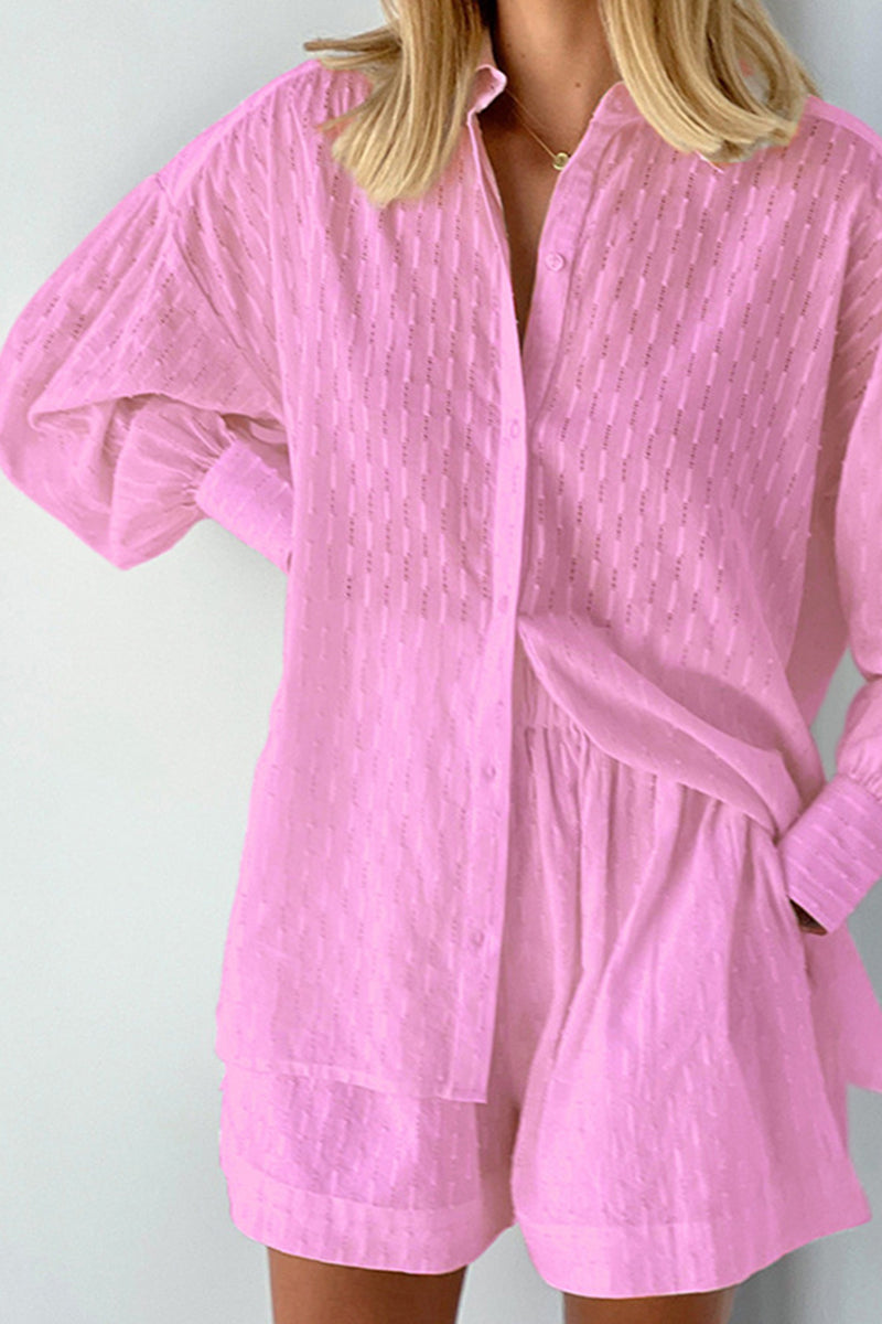 Button-Up Top and Shorts Set