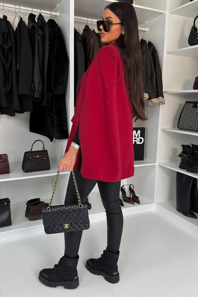Bold Shoulder Cape Blazer