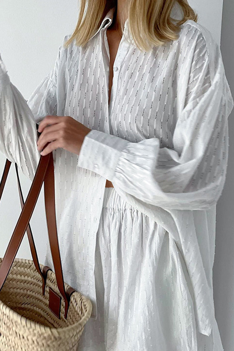 Button-Up Top and Shorts Set