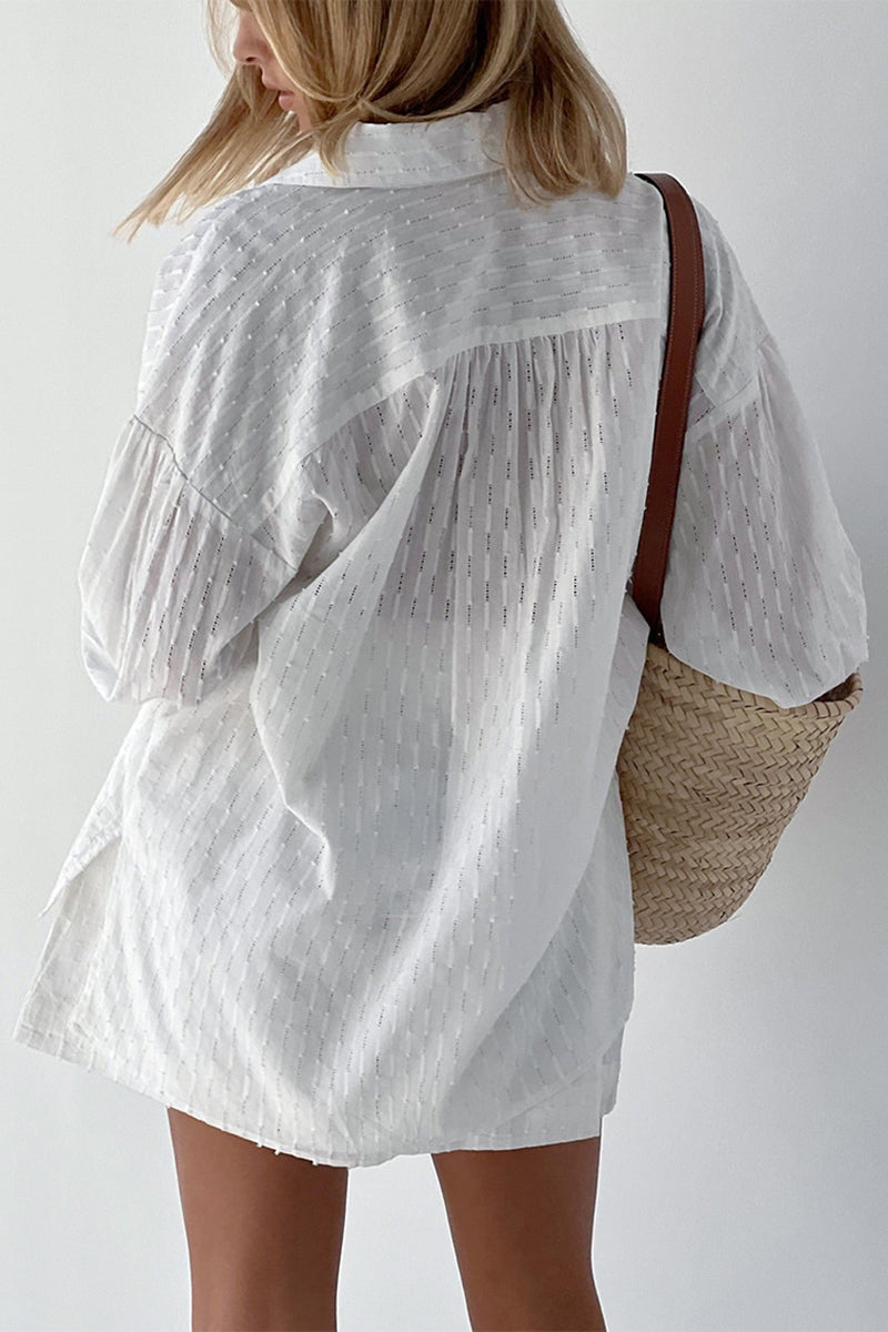 Button-Up Top and Shorts Set