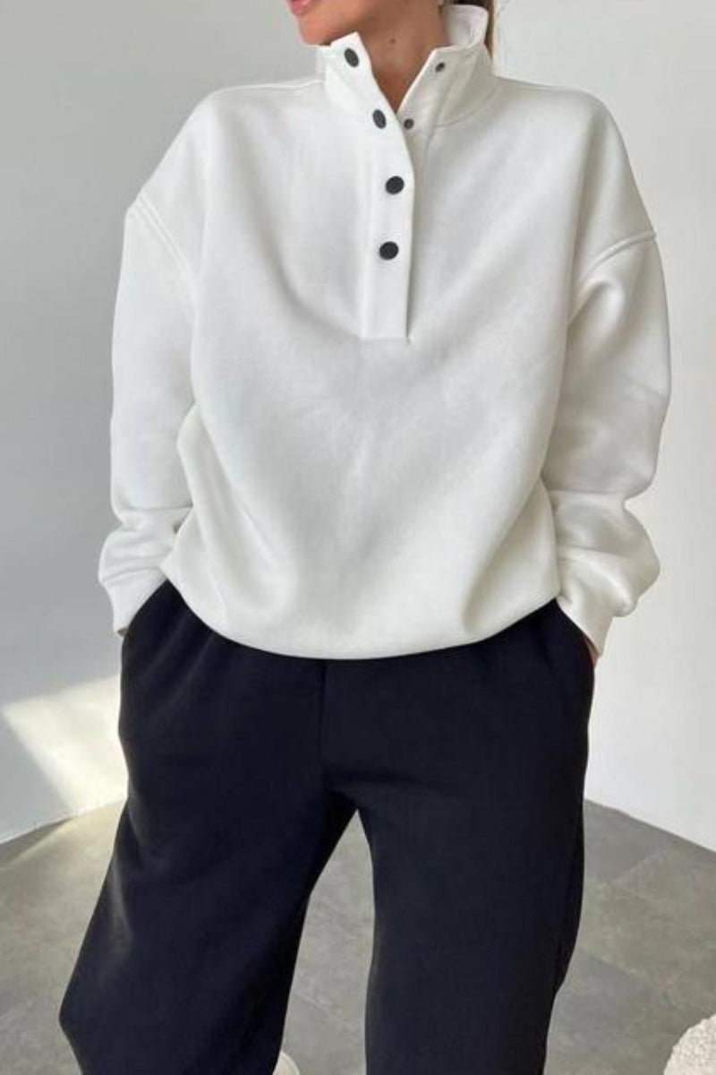 Button-Up Pullover and Jogger Lounge Set