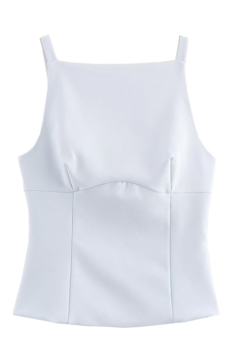 Bow Detail Backless Bustier Top