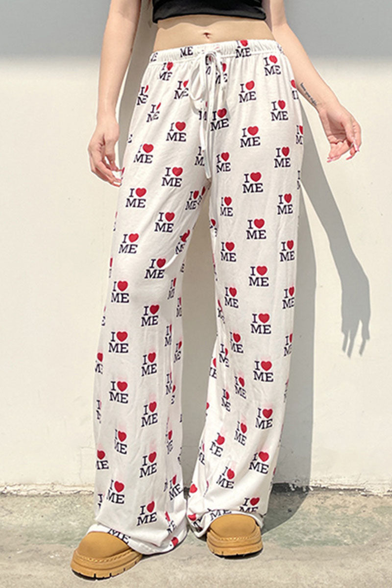 "I Love Me" Printed Lounge Pants