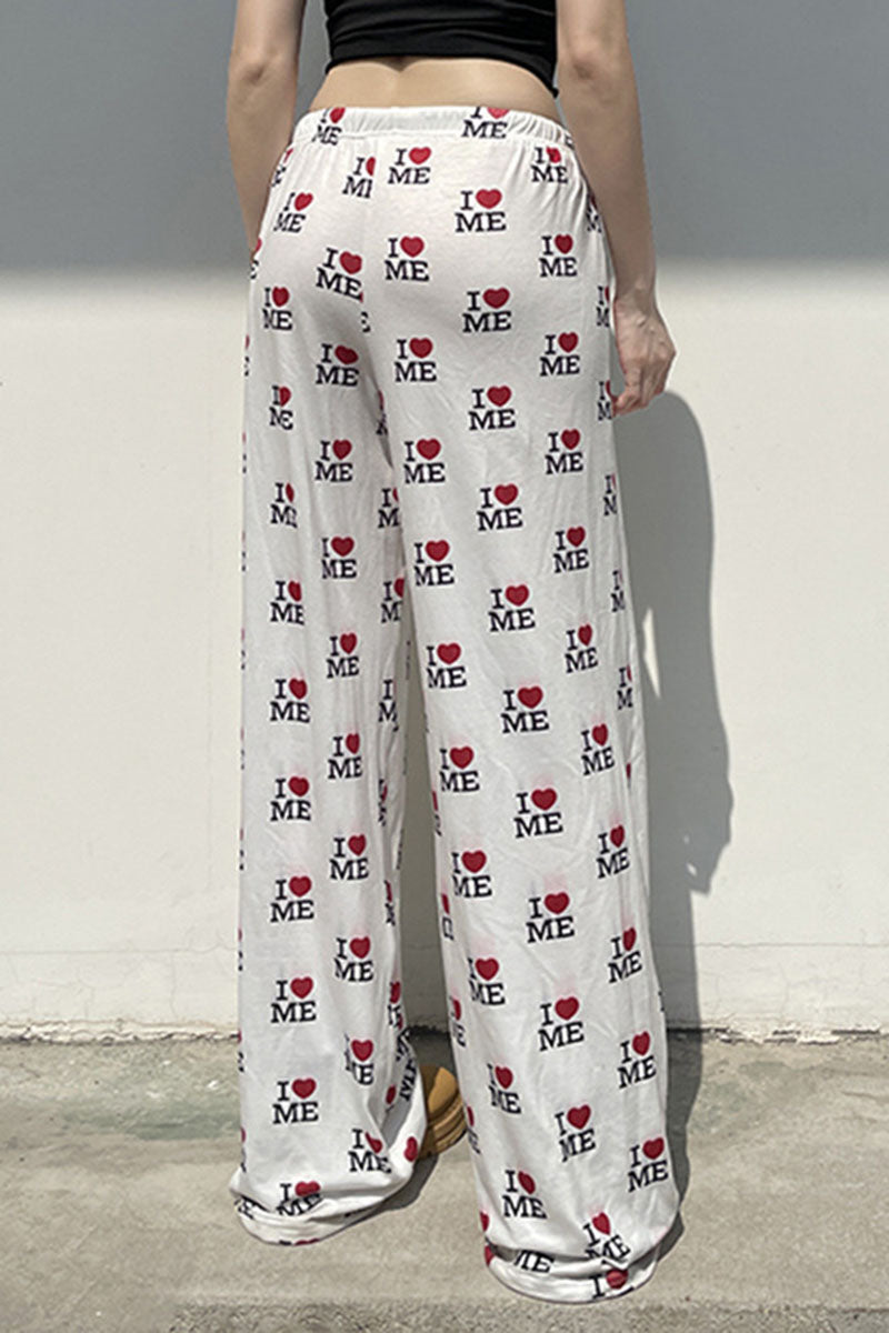 "I Love Me" Printed Lounge Pants