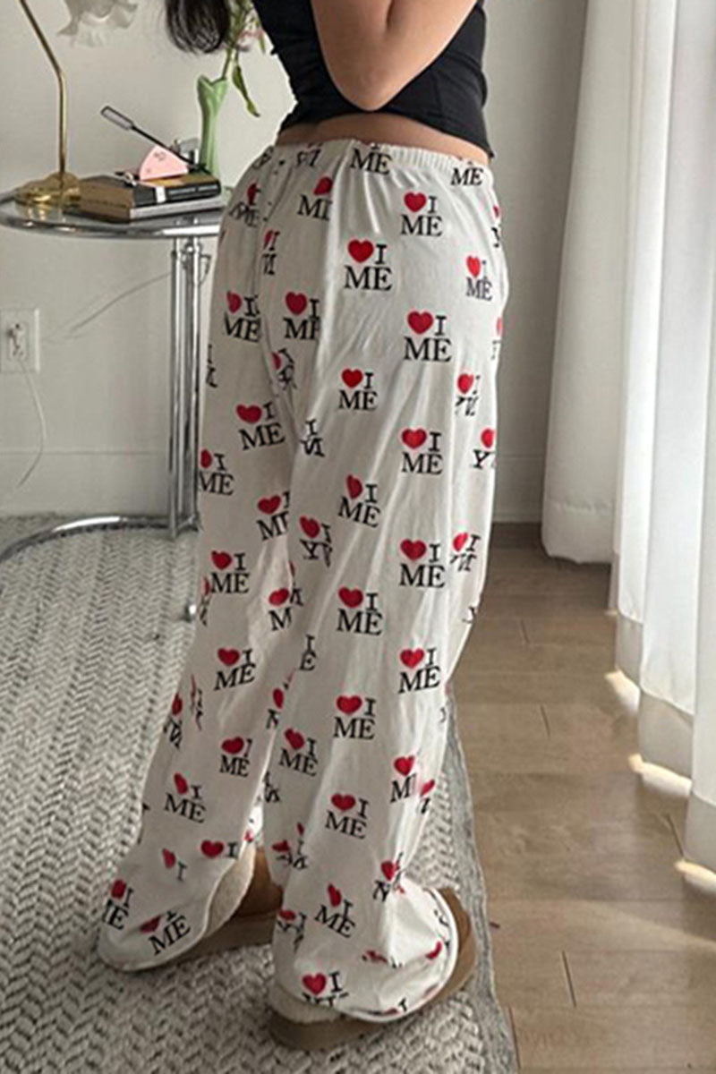 "I Love Me" Printed Lounge Pants