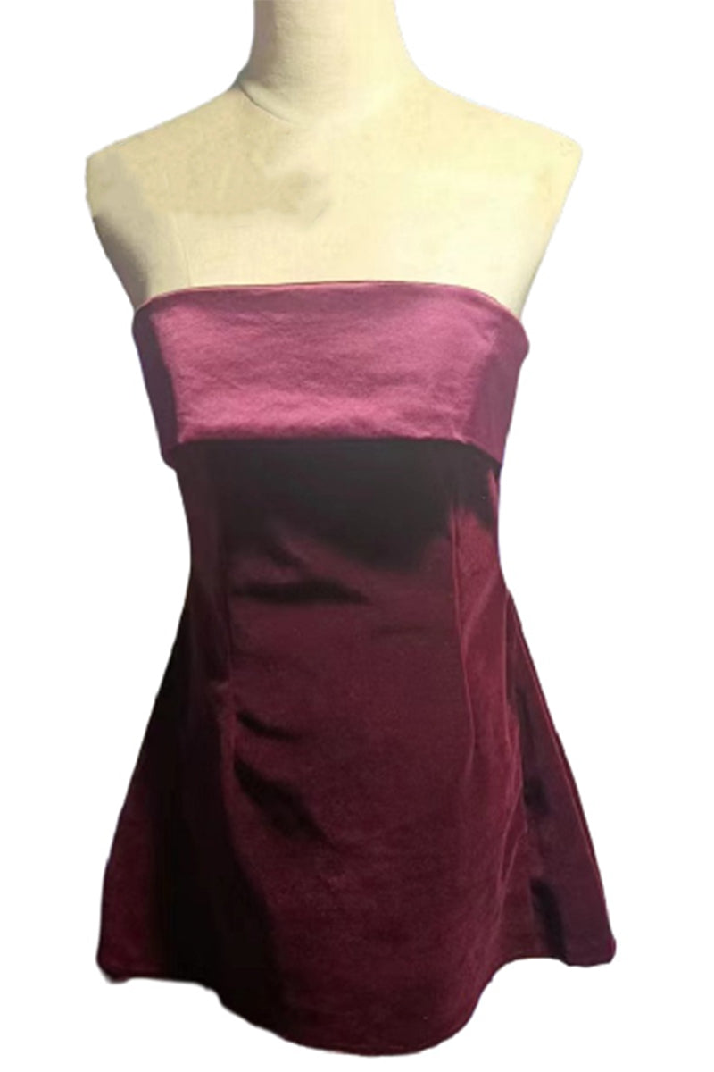 Strapless Fit-and-Flare Mini Dress