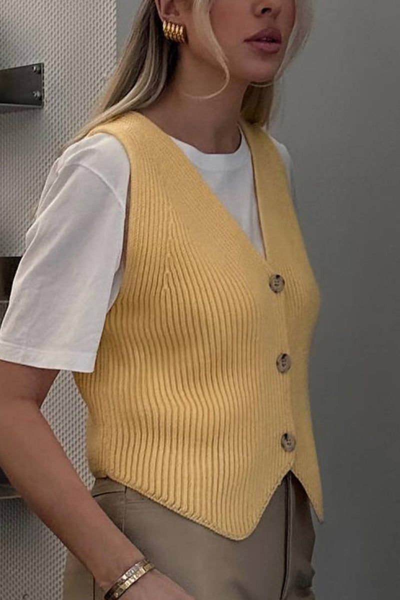 Buttoned Knit Vest