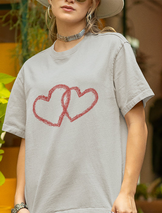 Heart Interlock Print Graphic Tee