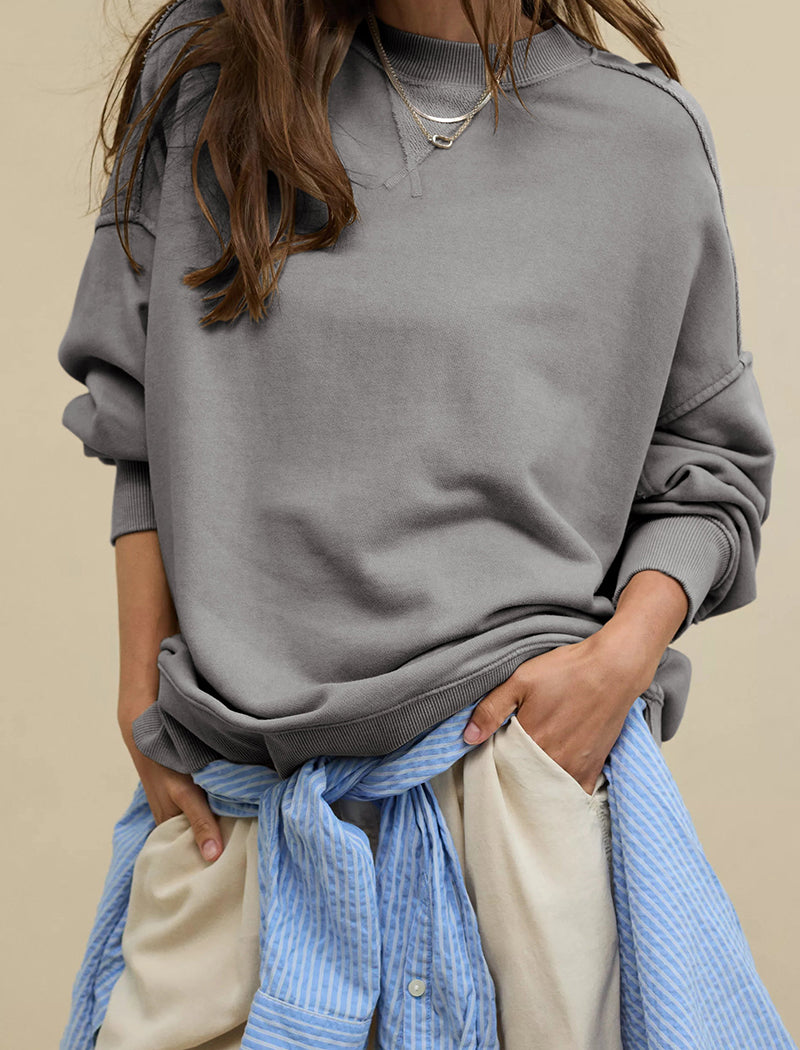 Casual Pullover Crewneck Top