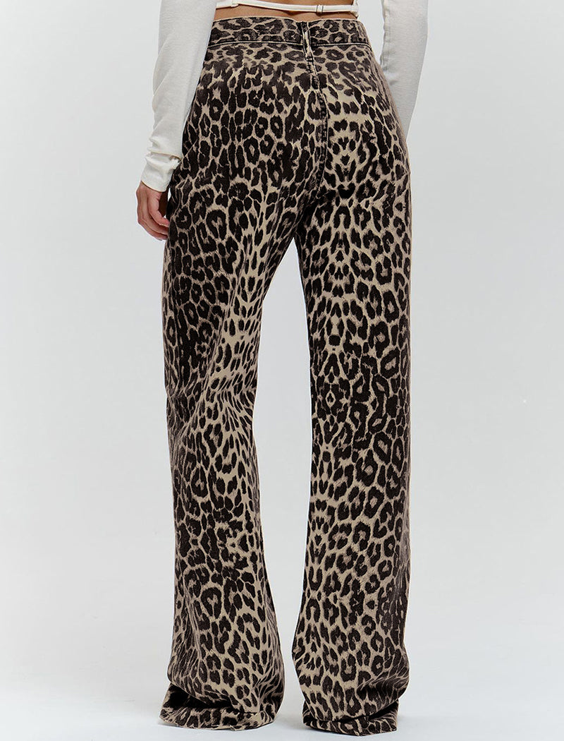 Retro Leopard Print Pants