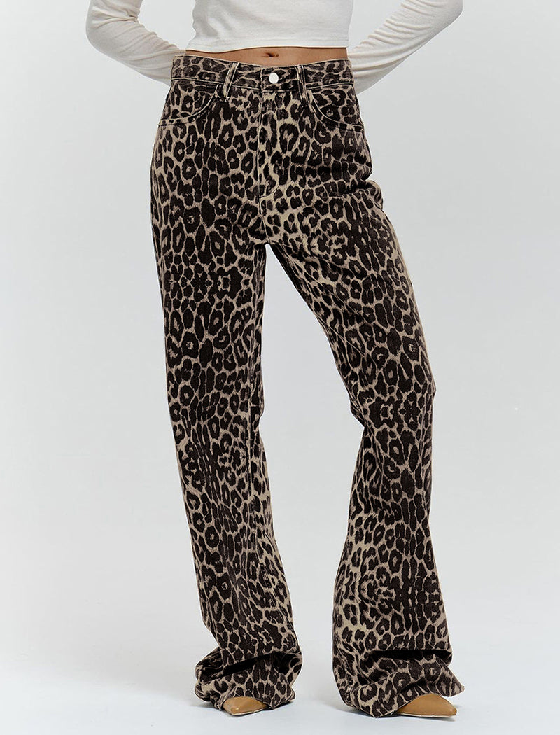 Retro Leopard Print Pants