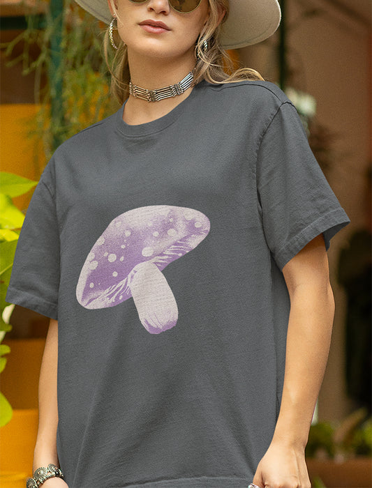 Graphic Tee with Mushroom Print