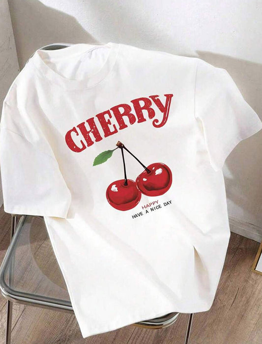 Cherry Print Casual Tee