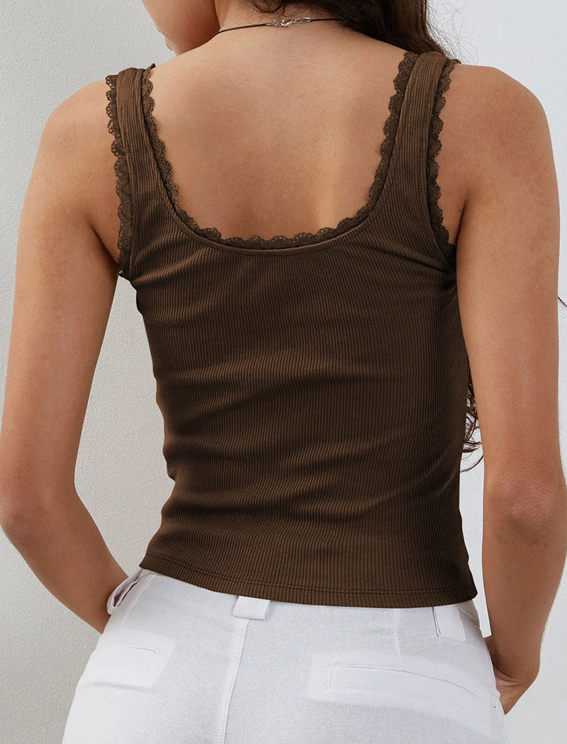 Lace-Trim Tank Top