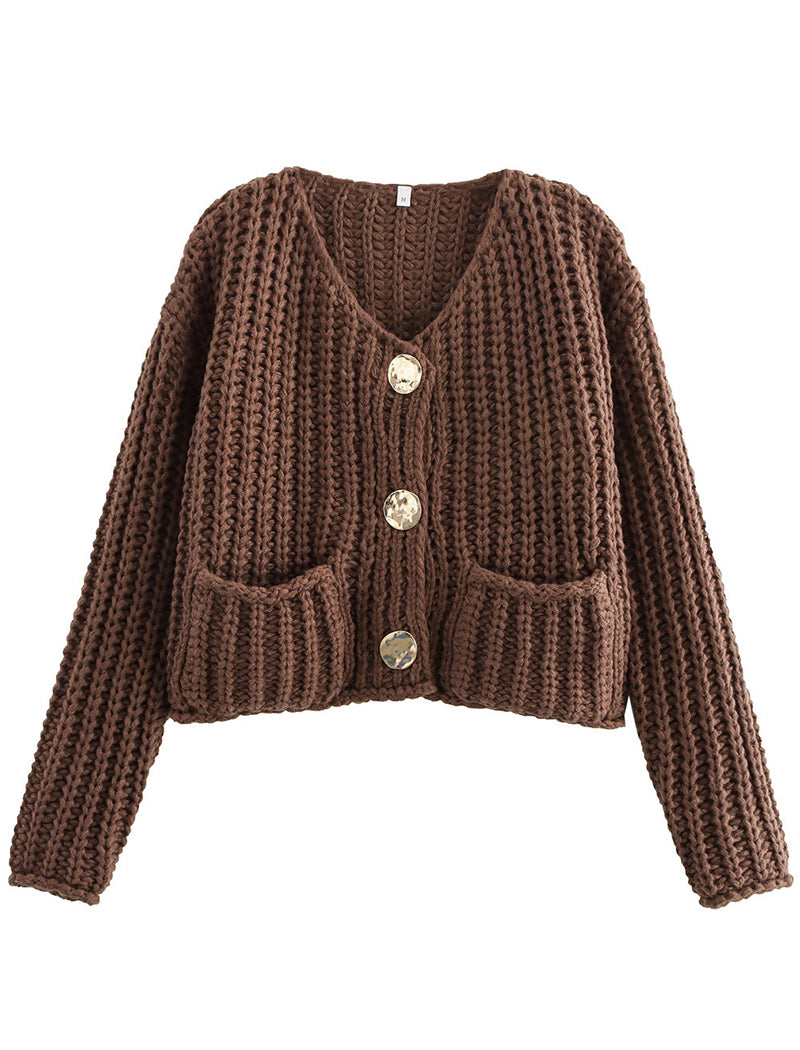 Button-Up Knit Cardigan