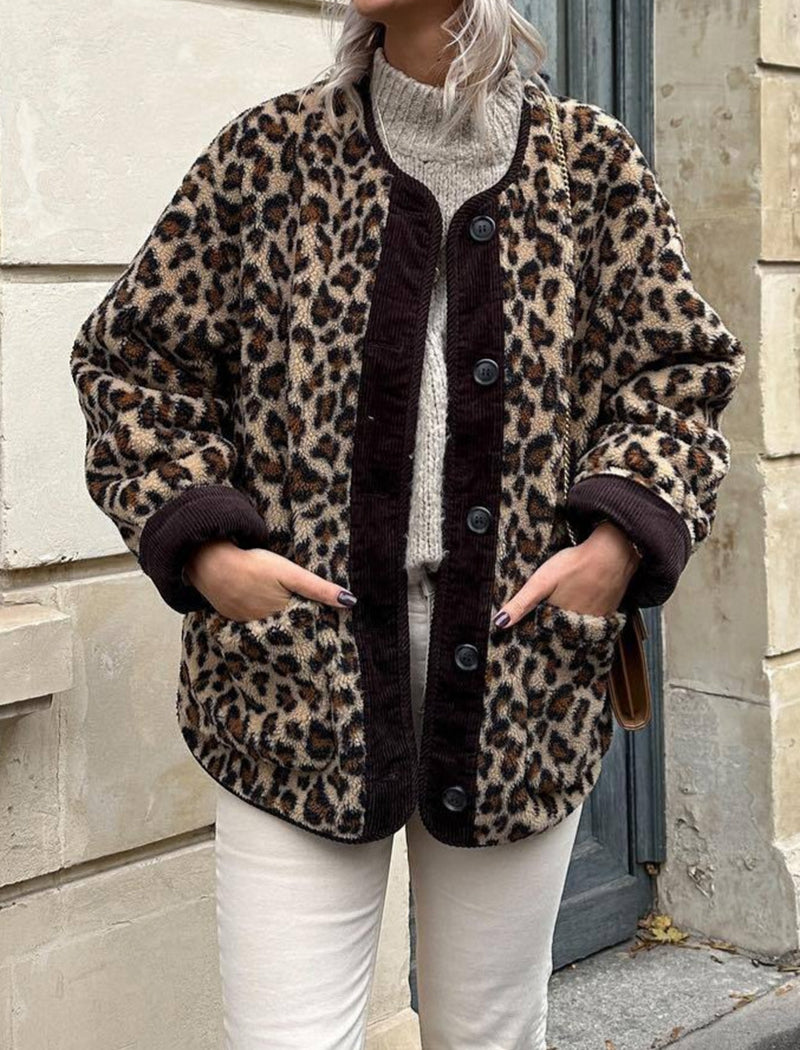 Leopard Print Long Sleeve Jacket