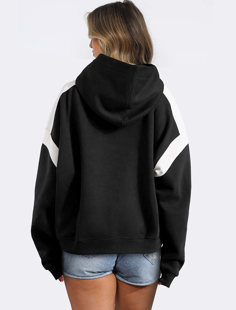 Colorblock Drop-shoulder Hoodie