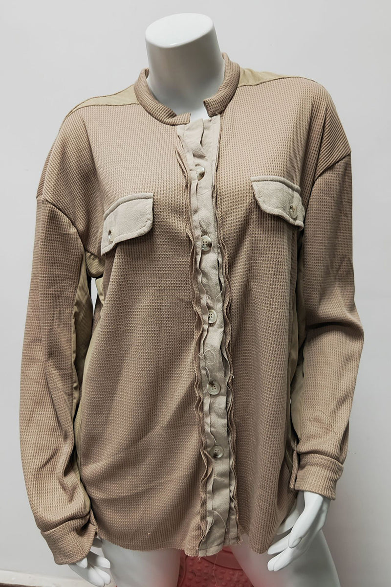 Button-Up Textured Shirt