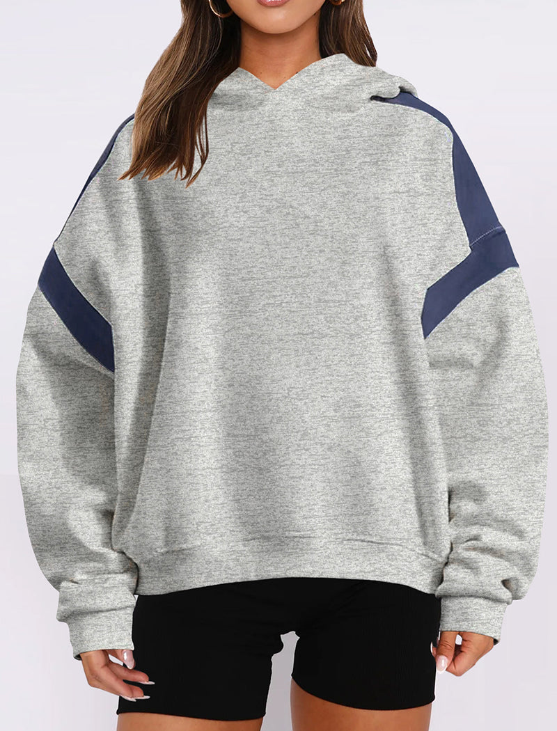 Colorblock Drop-shoulder Hoodie