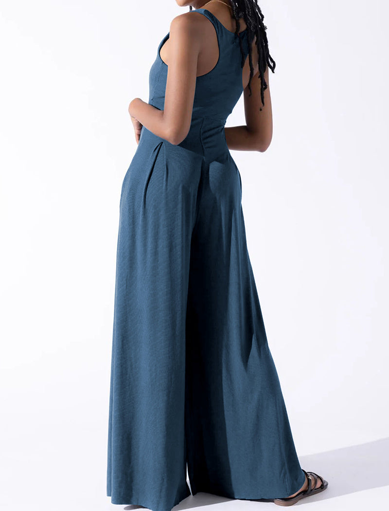 Sleeveless Wide-Leg Jumpsuit