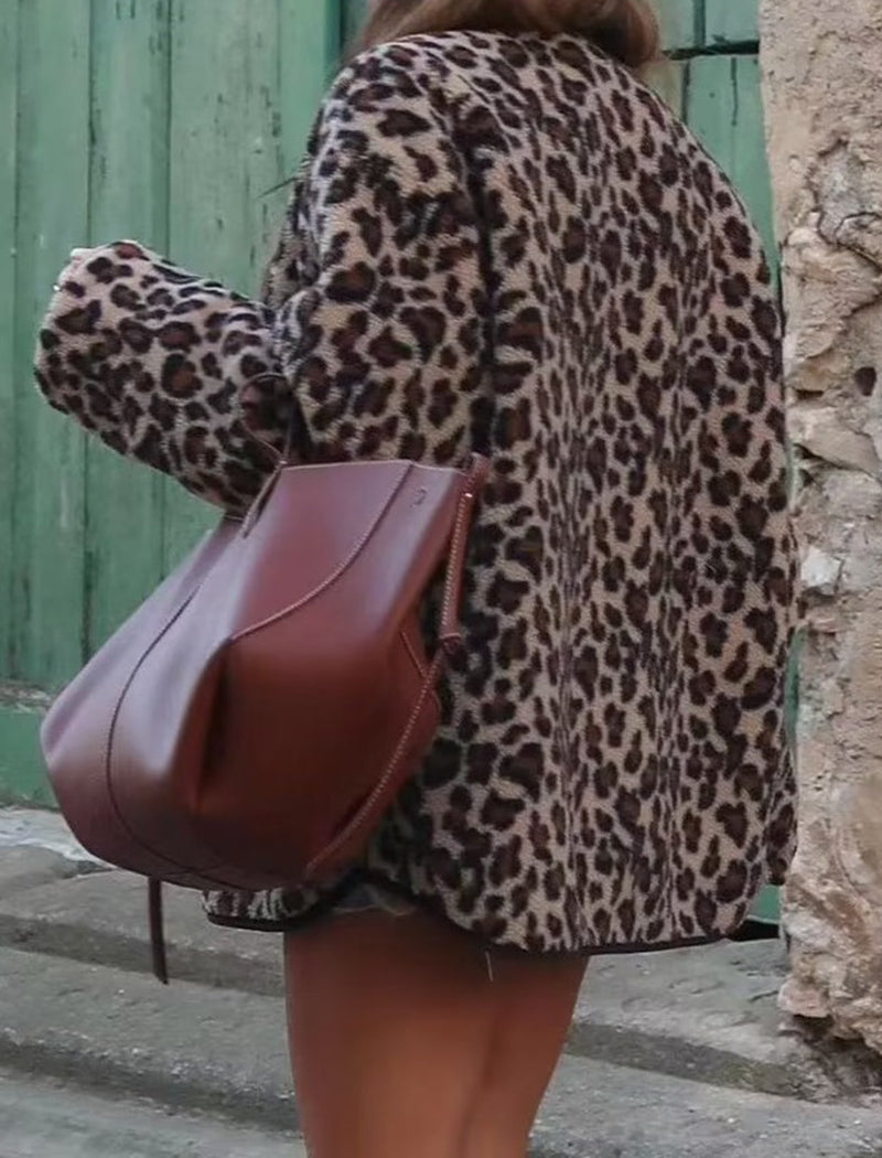 Leopard Print Long Sleeve Jacket