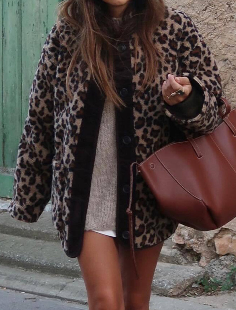 Leopard Print Long Sleeve Jacket