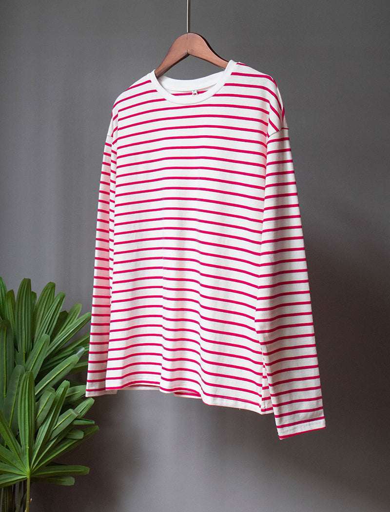 Striped Crewneck Long Sleeve T-Shirt