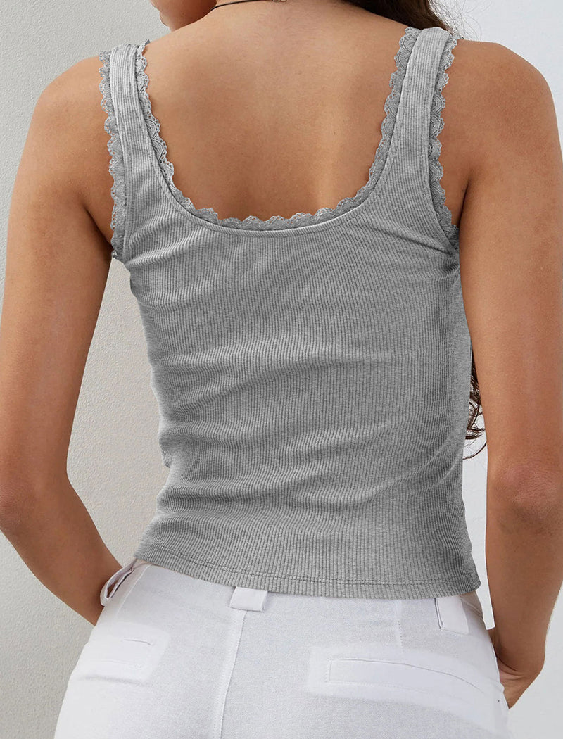 Lace-Trim Tank Top