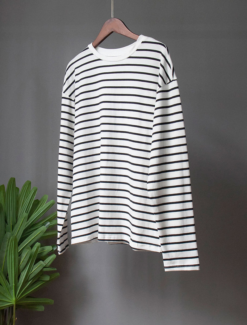 Striped Crewneck Long Sleeve T-Shirt