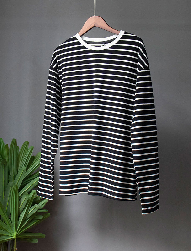 Striped Crewneck Long Sleeve T-Shirt