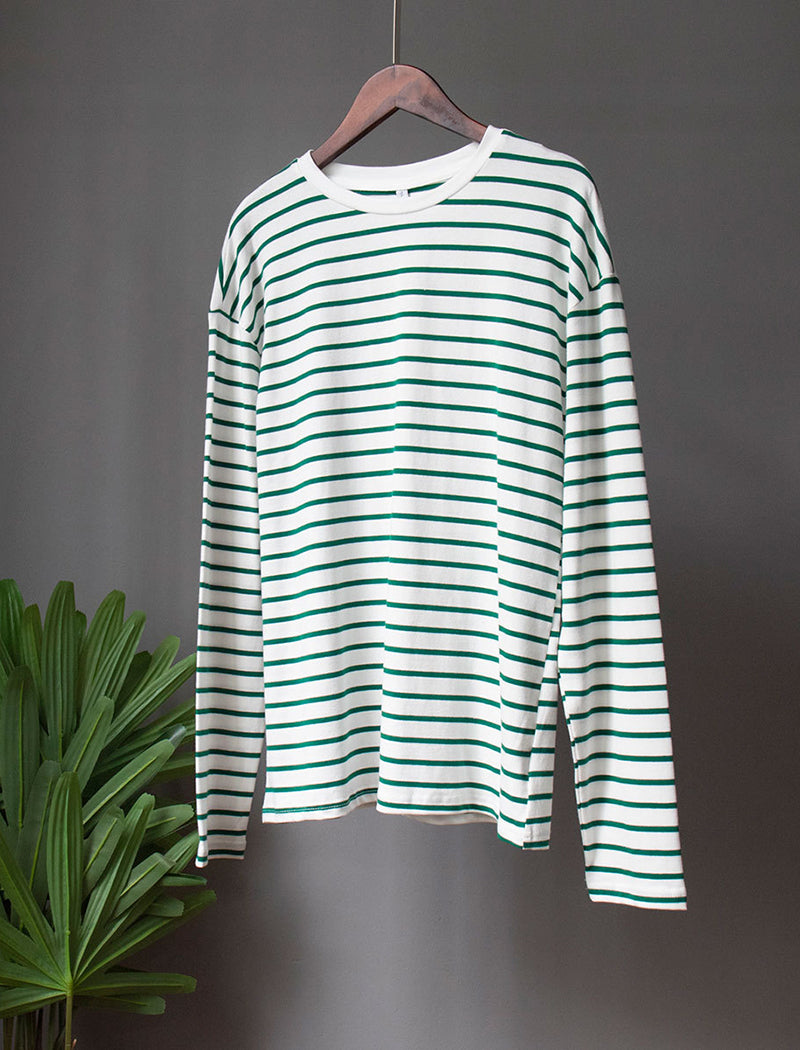 Striped Crewneck Long Sleeve T-Shirt