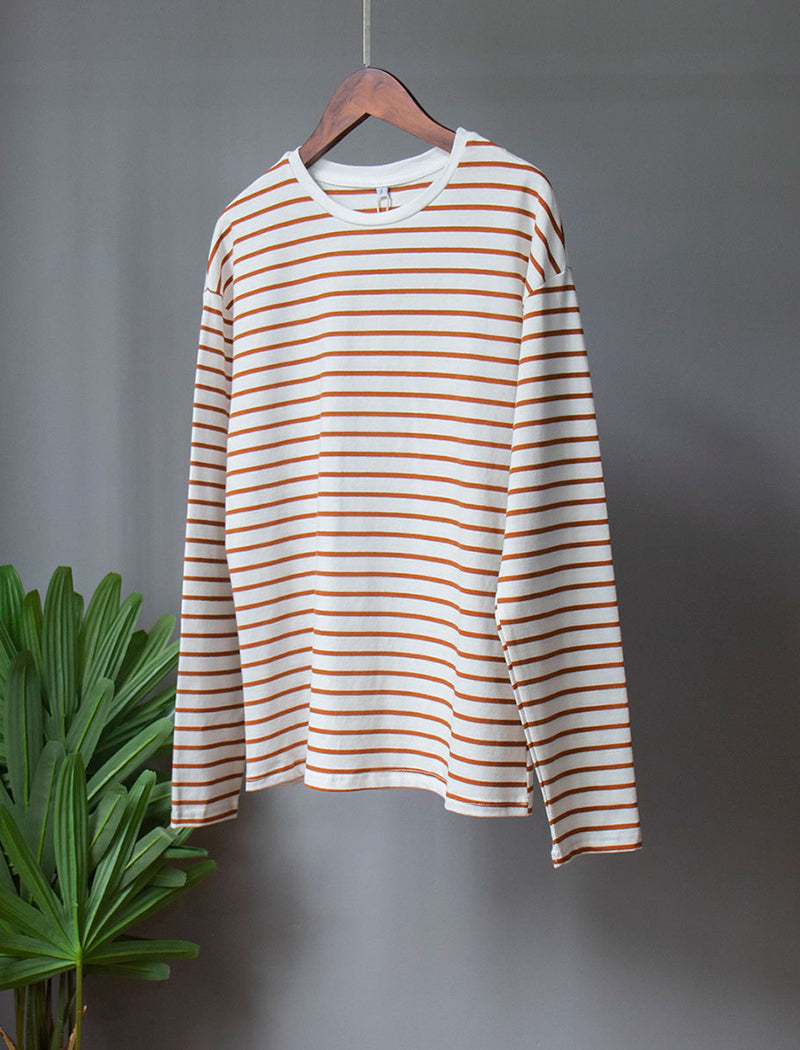 Striped Crewneck Long Sleeve T-Shirt