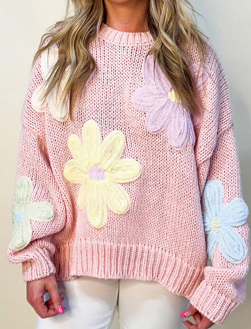 Floral Knit Pullover