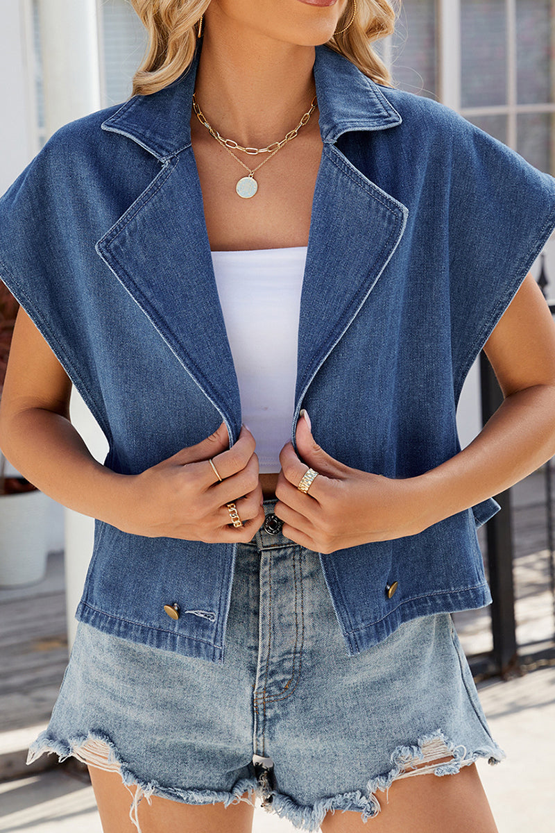 Sleeveless Denim Vest Jacket