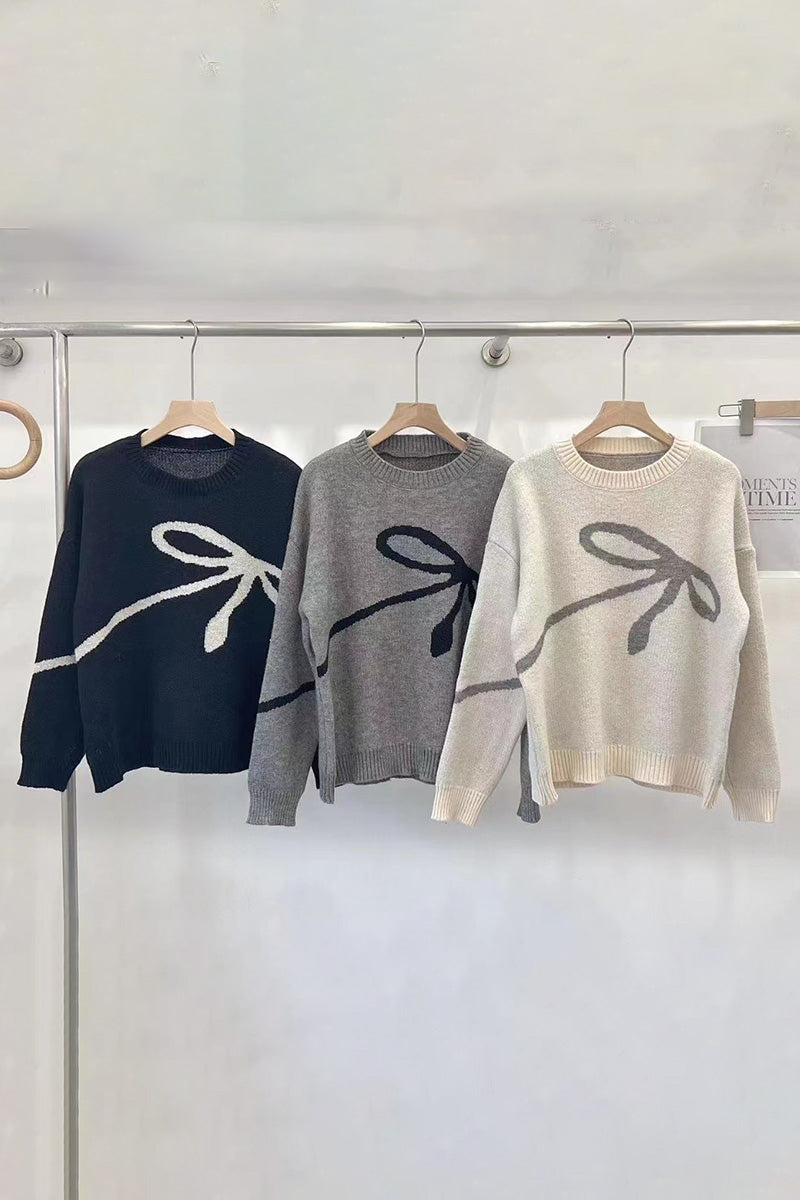 Bow Detail Knit Sweaters