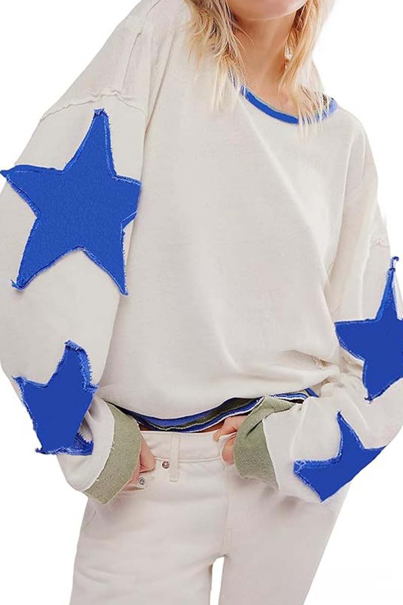 Star Sleeve Oversized Casual Top